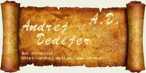 Andrej Dedijer vizit kartica